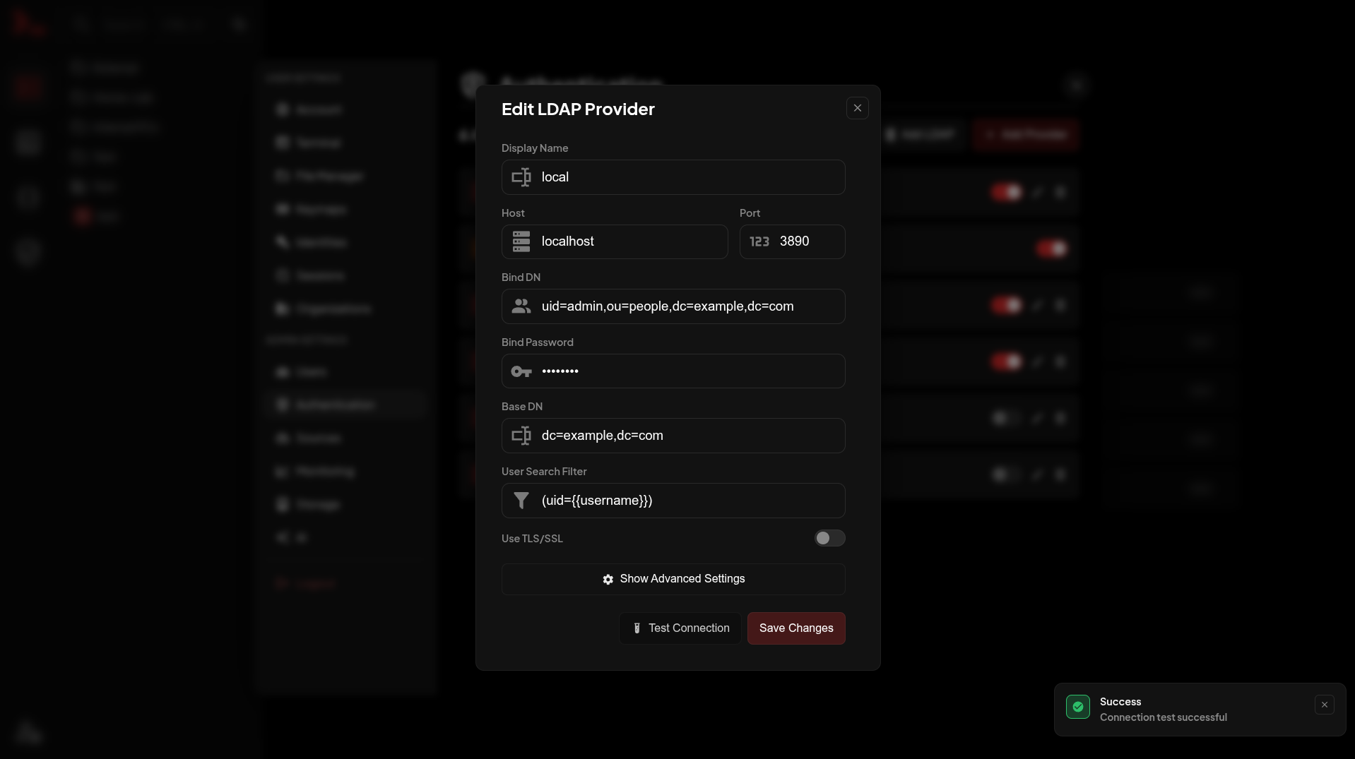 Test LDAP Connection